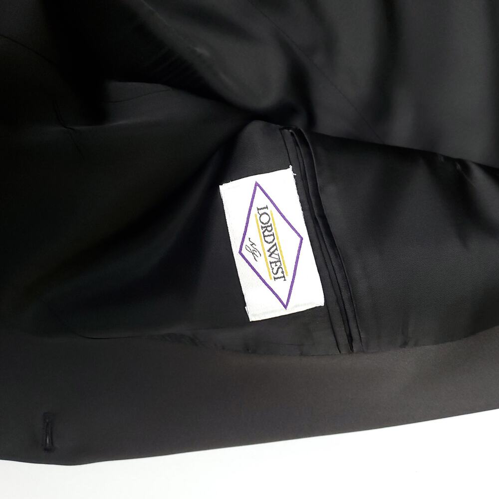 VTG Lord West Black Tuxedo Jacket 51x32 Pants 28.5" w 2" hem Bow Tie 3 Pc 48R - Picture 9 of 16